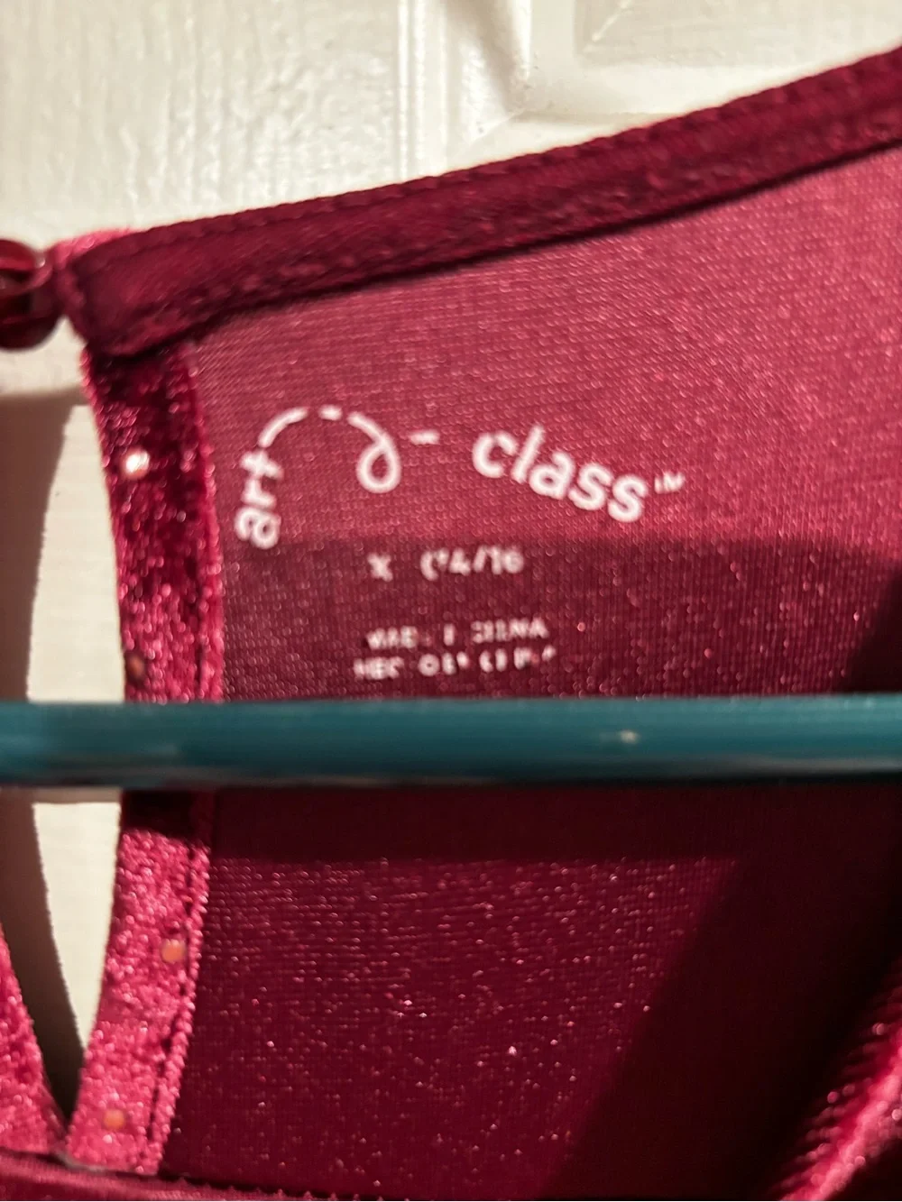 art class Burgundy Velvet Cold- Shoulder Dress